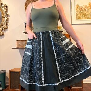 Vintage 1970’s handmade Gunne Sax Inspired floral a-line midi skirt